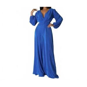 NEW WOWO eterna pleated jumpsuit in royal